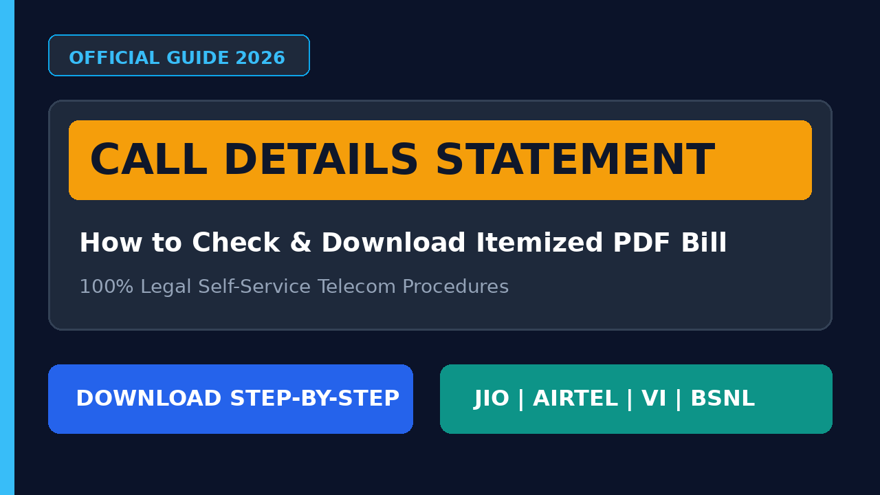 How to Check Call Details and Download Statement of Your Mobile Number