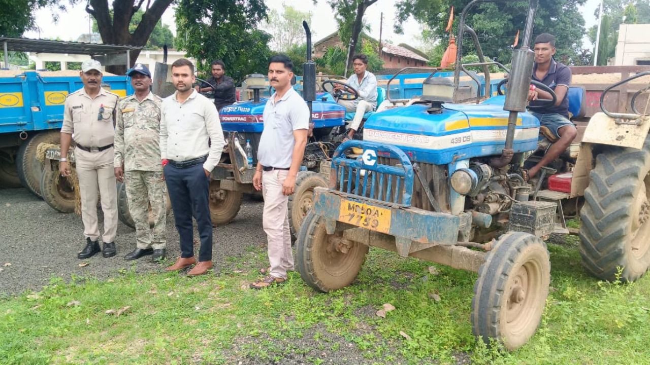 अवैध रेत उत्खनन पर बड़ी कार्रवाई, कटंगी-तिरोड़ी में तीन ट्रैक्टर-ट्रॉली जब्त, खनिज विभाग ने बढ़ाई सख्ती